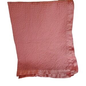 Cloud Island Baby Blanket Pink Waffle Weave‎ Soft Satin Trim Nursery